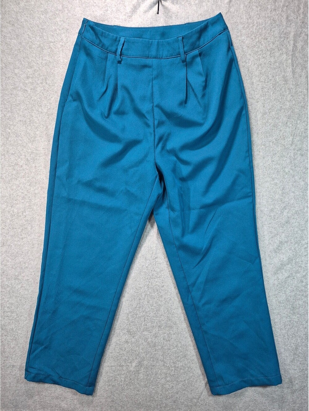 SHEIN Size S 4 Teal Blue High Rise Pleated Cropped Pants Trousers